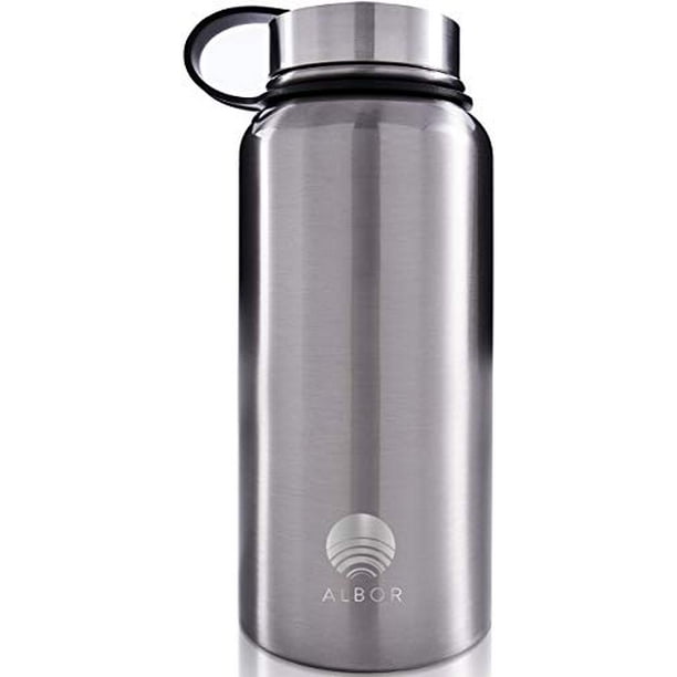 32 oz Water Bottles Triple Insulated Stainless Steel Water Bottles with 4 Leak-Proof Lids and 2 Straws Reusable Water Bottle by Albor Black Insulated Water Bottle with Straw 32 oz Water Bottles Triple Insulated Stainless Steel Water Bottles with 4 Leak-Proof Lids and 2 Straws Reusable Water Bottle by Albor Black Insulated Water Bottle with Straw